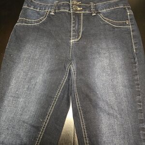 YMI Dark Indigo Skinny Jeans with Contrast Stitching